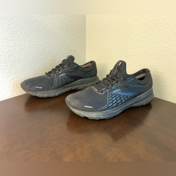 Brooks Adrenaline GTS 21 Running Shoes Triple Black Sneaker Men’s Size 12